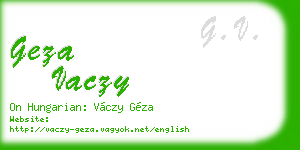 geza vaczy business card