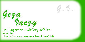 geza vaczy business card